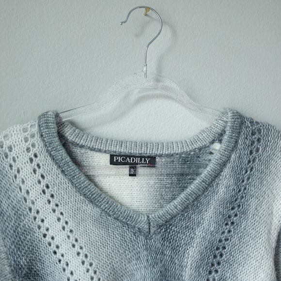 Cozy Winter Picadilly Canada Gradient Knit Gray Sweater Pullover Size S - Picture 2 of 11
